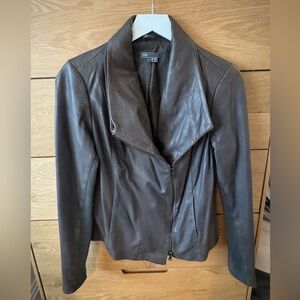 Vince Dark Brown/griege Leather Outerwear